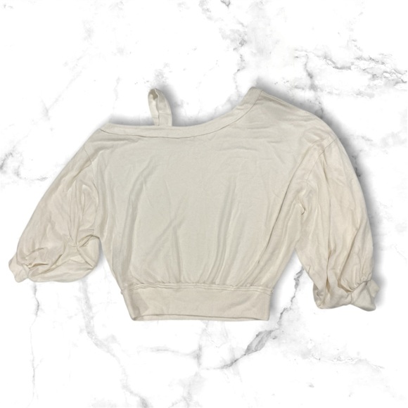 We the Free Off The Shoulder Cream Balloon Sleeve CropTop Women’s Size XS - Picture 2 of 7